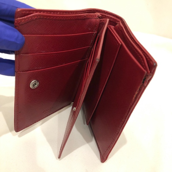 Prada Red Nylon Bifold Wallet Sku#84380 (gently used, outside dirty) - Picture 9 of 15